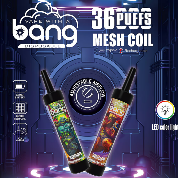 Bang 36000 Portable Disposable Vape: Unleash an Epic Experience with the Explosive Gatling Gun Fireworks Design!